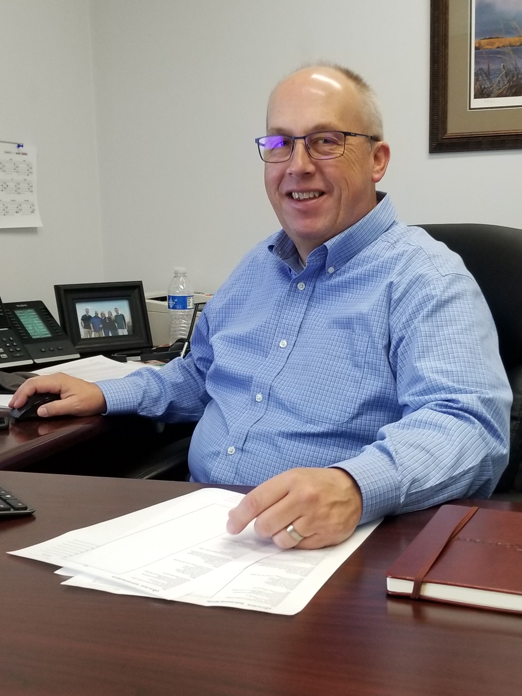 Mike Shrier at his desk